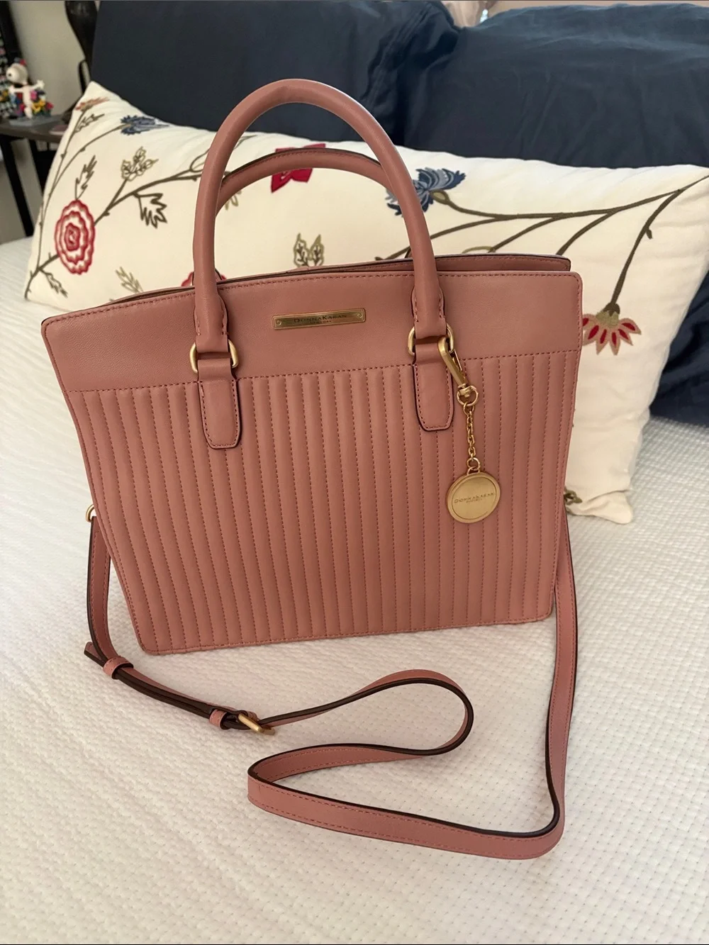 Donna Karan Rose Quilted Top-Handle Satchel